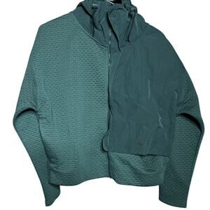 Reebok Women Jacket Green Size: S Thermowarm Graphene Zip-Up Hooded Jacket